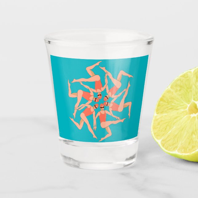 Schwimmer - Synchronschwimmen Schnapsglas (Vorderseite)