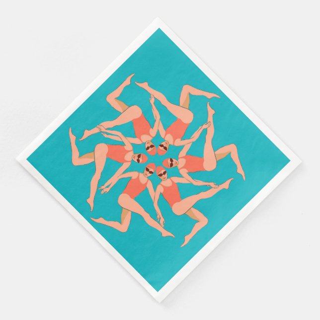 Schwimmer - Synchronschwimmen Serviette (Ecke)