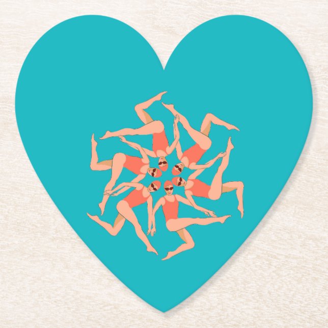 Schwimmer - Synchronschwimmen Untersetzer (Vorderseite)