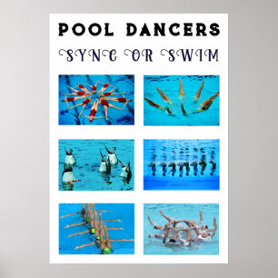 Schwimmer Synchronschwimmend Schwimmposter Poster