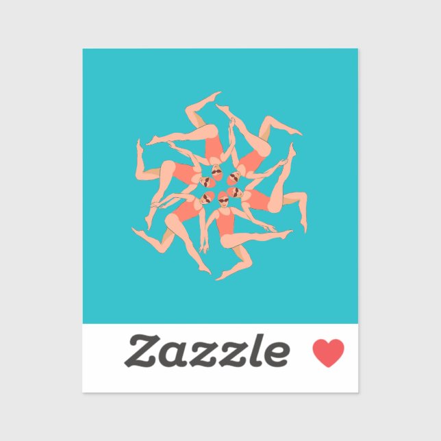 Schwimmer - Synchronschwimmkurographie Aufkleber (Blatt)