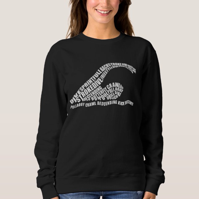 Schwimmer Typografie Spaß Schwimmen Trainer Männer Sweatshirt (Vorderseite)