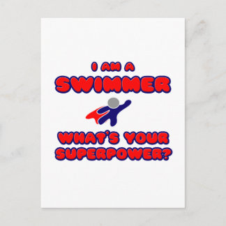 Schwimmer .. Was ist deine Supermacht? Postkarte