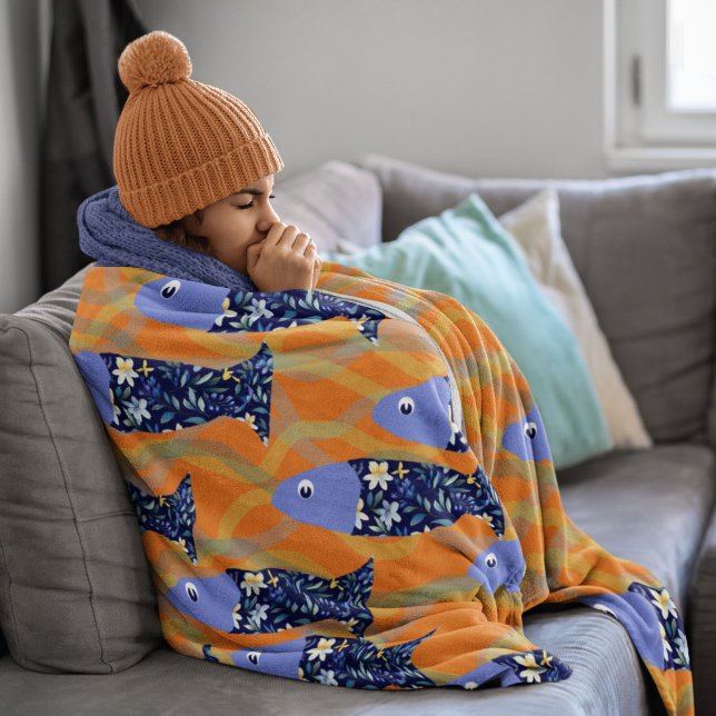 Schwimmer Wassersport Thema Schwimmen Fisch Fleecedecke (Von Creator hochgeladen)