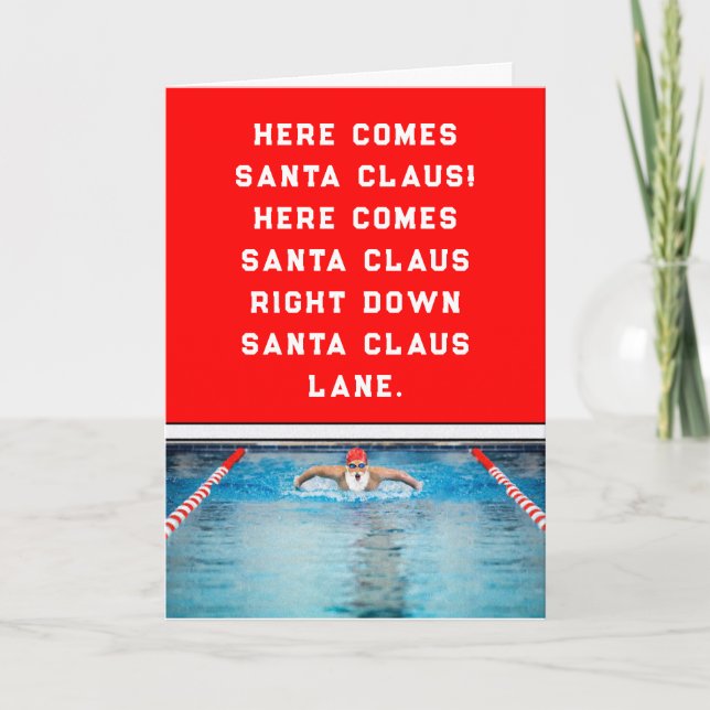 Schwimmer Weihnachtskarten Feiertagskarte (Vorderseite)