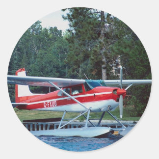 Schwimmerflugzeug Runder Aufkleber