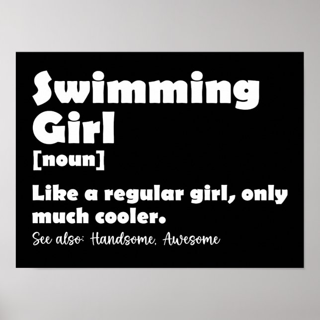 Schwimmermädchen Definition Funny Swimmer Girls Poster (Vorne)