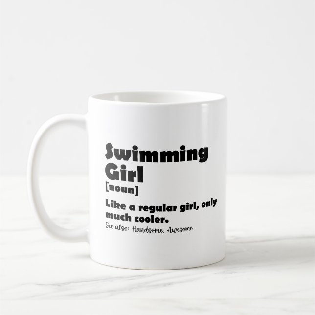 Schwimmermädchen Funny Definition Schwimmermädchen Kaffeetasse (Links)