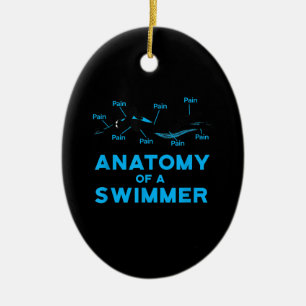Schwimmfächer Anatomie eines Schwimmers Keramik Ornament