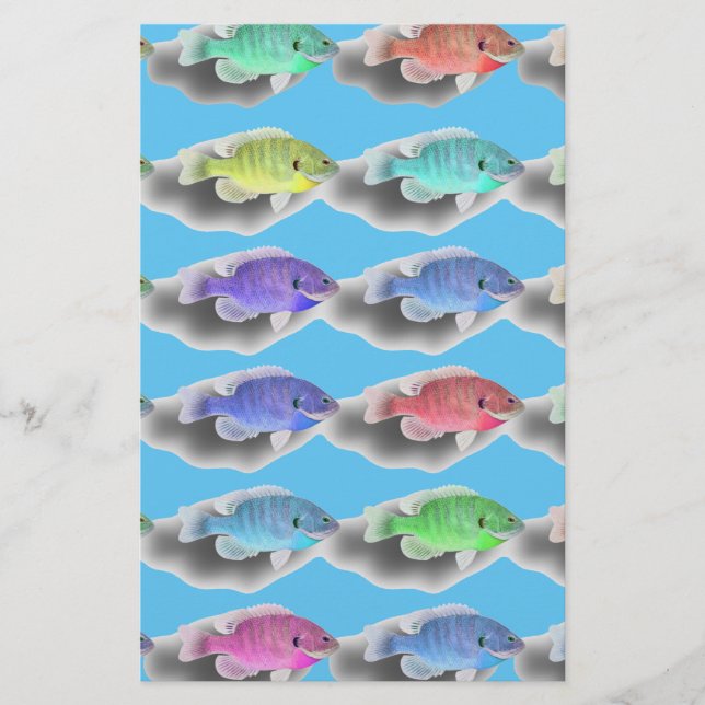 Schwimmfische Briefpapier (Vorderseite)