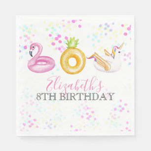Schwimmflossen-Poolparty-Geburtstagsfeier-Papier-S Serviette
