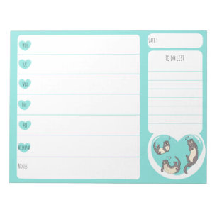 Schwimmfluss Otter Weekly Planer Notepad Notizblock