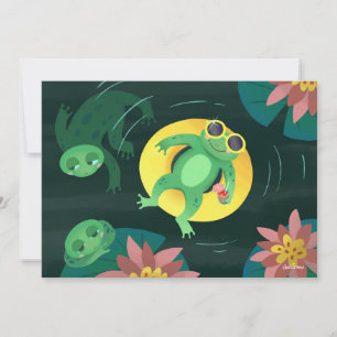 Schwimmfrosch gelbe Sonnenbrille DIY Blank Einladung