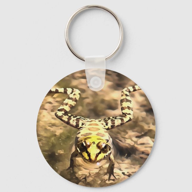 Schwimmfrösche, eingebettet in klares Wasser Paint Schlüsselanhänger (Vorderseite)