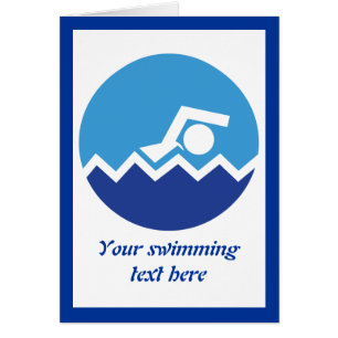 Schwimmgeschenke, Schwimmer auf einem blauen Kreis