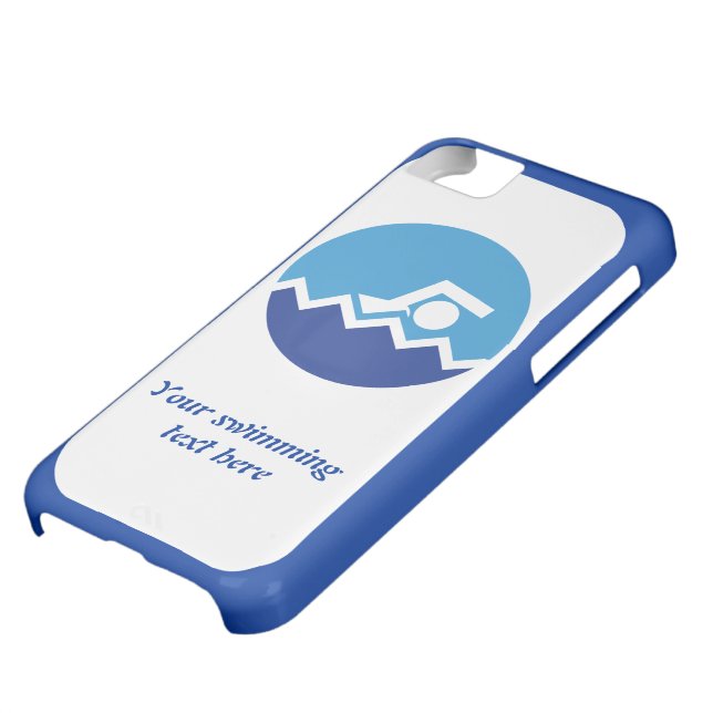Schwimmgeschenke, Schwimmer auf einem blauen Kreis Case-Mate iPhone Hülle (unten)