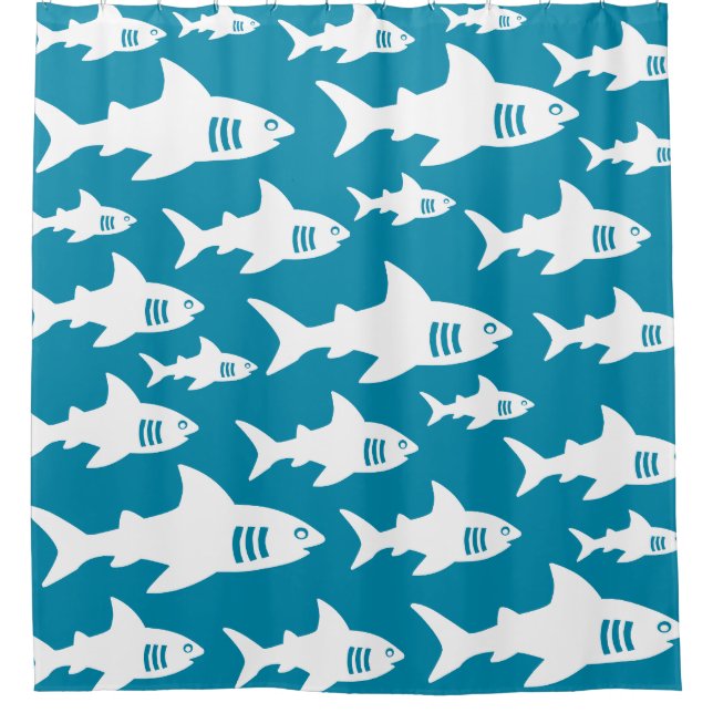Schwimmhaie Duschvorhang (Vorderseite)