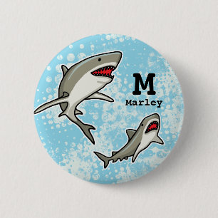 Schwimmhaie, Name des Kindes und Monogramm hinzuf Button