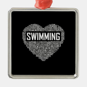 Schwimmherz Coach Schwimmer Geschenk Schwimmliebha Ornament Aus Metall