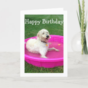 SCHWIMMHUND SAGT GLÜCKLICH GEBURTSTAG/HABEN SPASS KARTE
