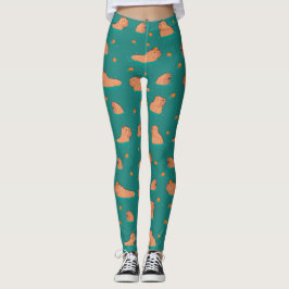Schwimmkapybaras mit orangefarbenen leggings