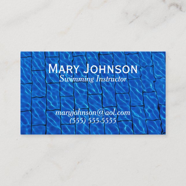 Schwimmlehrer Schwimmlehrer Schwimmlehrer Visitenkarte (Vorderseite)