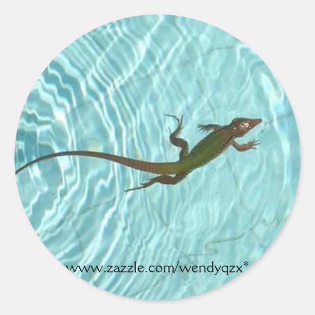 SchwimmLizard-Sticker Runder Aufkleber (Vorderseite)