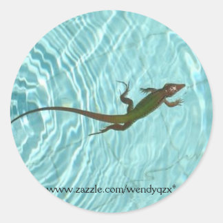 SchwimmLizard-Sticker Runder Aufkleber