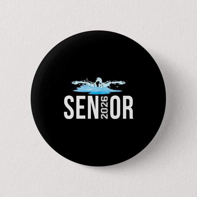Schwimmmannschaftsmitglied Klasse 2026 Schwimmer Button (Vorderseite)