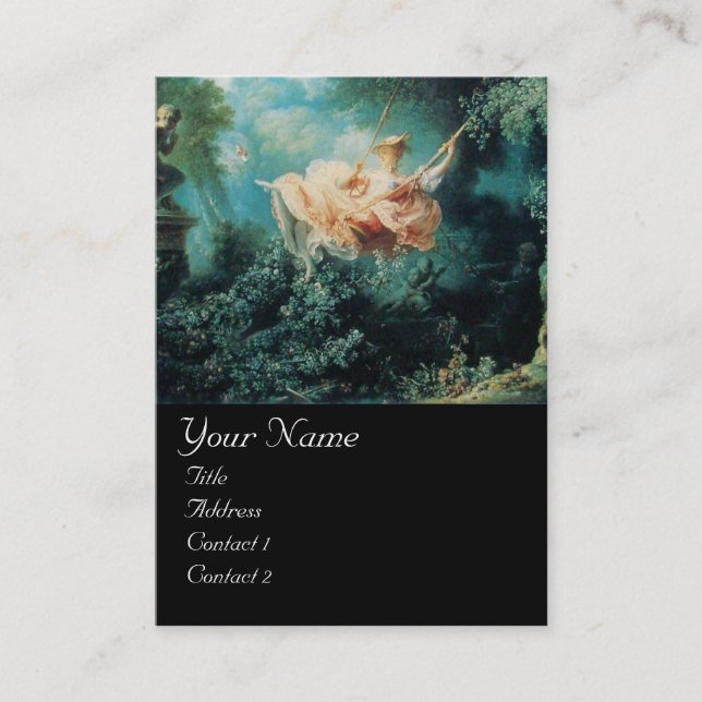 SCHWIMMMONOGRAM, grün rosa schwarz Visitenkarte (Vorderseite)