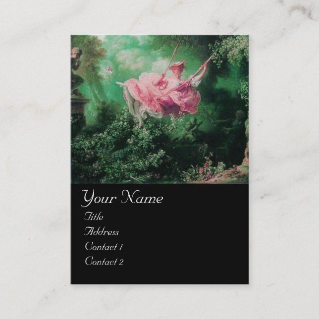 SCHWIMMMONOGRAM, grüner Pink Fuchsia Schwarz Visitenkarte (Vorderseite)