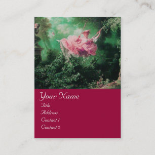 SCHWIMMMONOGRAM, grüner Rosa Fuchsienrot Visitenkarte