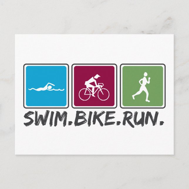 Schwimmradbahn (Triathlon) Postkarte (Vorderseite)