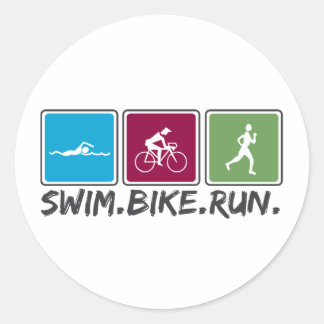 Schwimmradbahn (Triathlon) Runder Aufkleber