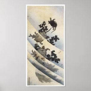 Schwimmschildkröten, Hokusai, 1832 Poster