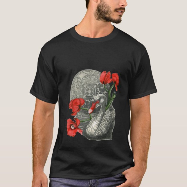 Schwimmschwan großer Vogel fliegen Blume g T-Shirt (Vorderseite)