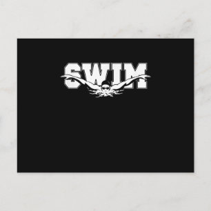 Schwimmschwimmer im Wettbewerb Sportliche Geschenk Ankündigungspostkarte