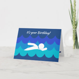 Schwimmsport-Design-Geburtstagskarte Karte