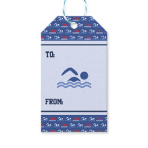 Schwimmsport mit blauen roten Mustern