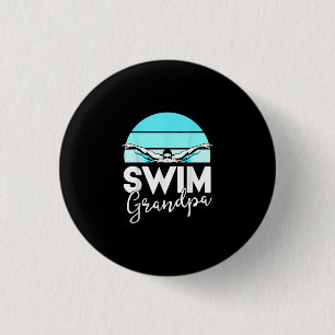 Schwimmteam Grandpa Papa Schwimmbad Meet Schwimmer Button