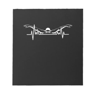 Schwimmteam Swimming Heartbeat Schwimmerin Frauen  Notizblock