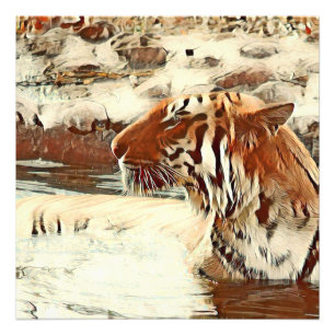 Schwimmtiger Fotodruck