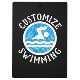 Schwimmtrainer - Name und Farbe des Teams Klemmbrett