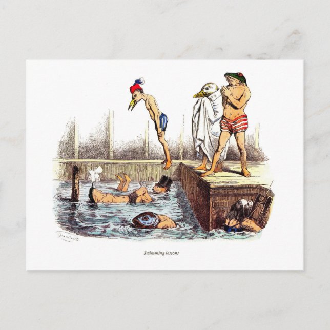 Schwimmunterricht Postkarte (Vorderseite)