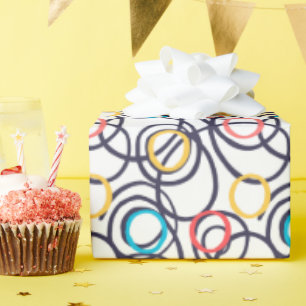 Schwindel-Doodle-Kreise auf weiß Geschenkpapier