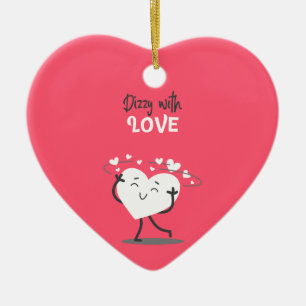 Schwindel mit Liebe Keramik Herzverzierung Ornament
