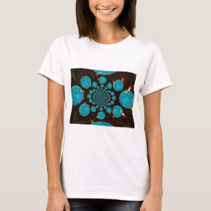 Schwindeldarstellung von Cyan Lights Kaleidoskop T-Shirt