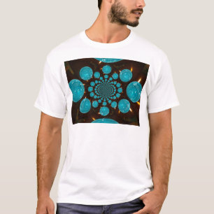 Schwindelerregendes Schauspiel aus Cyan-Lichtern K T-Shirt