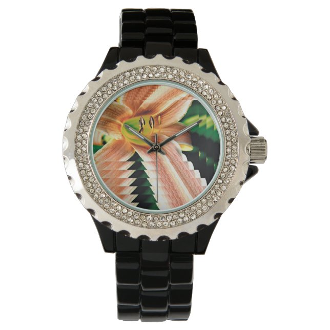Schwindende Taglilie Armbanduhr (Vorderseite)
