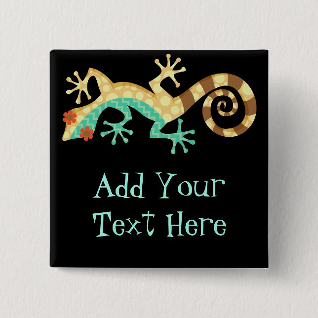Schwindlige Eidechse - kundenspezifischer Button (Vorderseite)